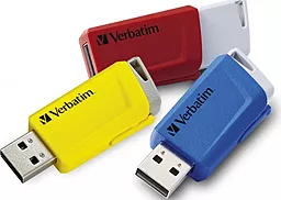 Флешка Verbatim Store 'n' Click 3x16 GB Kit USB 3.2 (49306) Red/Blue/Yellow - мініатюра 2