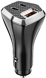 Автомобильное зарядное устройство Jellico F15 88.5 2xUSB-C/USB-A ports car charger black - фото Автомобильное зарядное устройство Jellico F15 88.5 2xUSB-C/USB-A ports car charger black