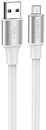 Кабель Borofone BX82 Bountiful USB-A - micro USB 12w 2.4a 1м cable White - фото Кабель Borofone BX82 Bountiful USB-A - micro USB 12w 2.4a 1м cable White