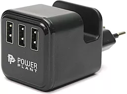 Мережевий зарядний пристрій PowerPlant W-360 2.4a 3xUSB-A ports home charger black (DV00DV5065)