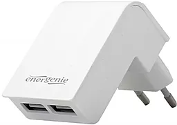 Мережевий зарядний пристрій Energenie 2.1a 2xUSB-A ports charger white (EG-U2C2A-02-W)
