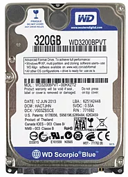 Жорсткий диск для ноутбука Western Digital Scorpio Blue 320 GB 2.5 (WD3200BPVT) - мініатюра 2