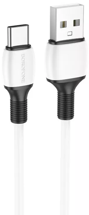 Кабель Borofone BX84 Rise USB-A - Type-C 15w 3a 1м cable White - фото 1