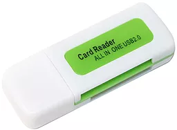 Картридер Merlion 4в1 CRD-5GR TF/Micro SD USB 2.0 (CRD-5GR) OEM Green - фото Картридер Merlion 4в1 CRD-5GR TF/Micro SD USB 2.0 (CRD-5GR) OEM Green