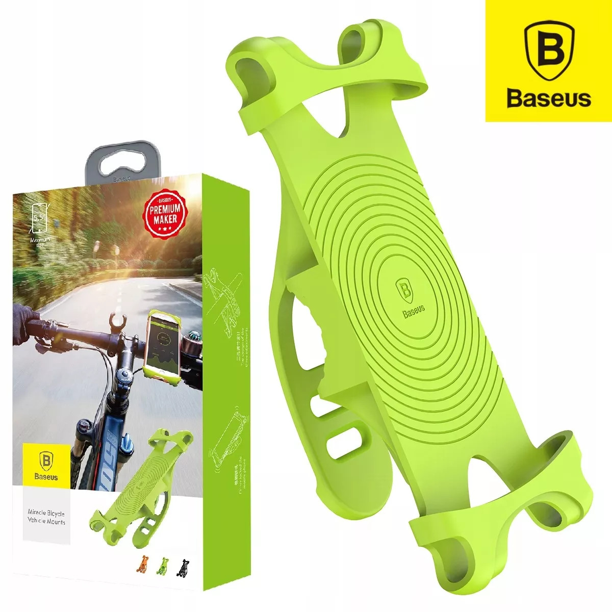Тримач Baseus Miracle bicycle vehicle mounts Green - фото 1