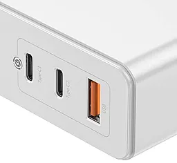 Сетевое зарядное устройство с быстрой зарядкой Baseus GaN Mini 120W 2xUSB-C+A + USB-C Cable White (CCGAN-J02) - миниатюра 3