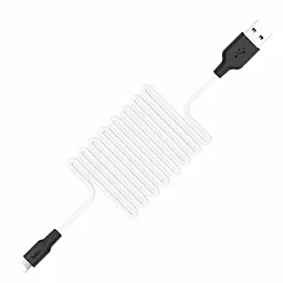Кабель USB Hoco X21 Plus Silicone Lightning 2m Black / White - миниатюра 3