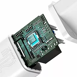 Сетевое зарядное устройство с быстрой зарядкой Baseus Super Silicone PD Charger 20W 3.1A White (CCSUP-B02) - миниатюра 4