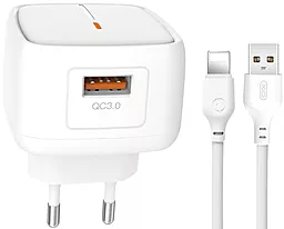 Сетевое зарядное устройство XO L59 18w QC3.0 home charger + Lightning cable white - фото Сетевое зарядное устройство XO L59 18w QC3.0 home charger + Lightning cable white