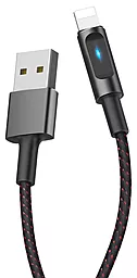 Кабель USB Hoco U47 Essence Core Smart Power Off Lightning Cable Black - миниатюра 2