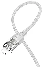Кабель USB PD Hoco U129 Spirit transparent charging 27w 3a 1.2m USB Type-C - Lightning cable gray - миниатюра 3