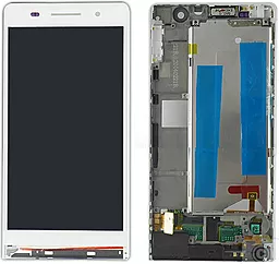 Дисплей Huawei Ascend P6 (P6-U06) с тачскрином и рамкой, White