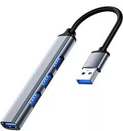 USB-A хаб Dynamode 4-in-1 gray (DM-UH-312) - фото USB-A хаб Dynamode 4-in-1 gray (DM-UH-312)
