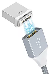 USB Кабель Hoco U40B Magnetic Adsorption Lightning Cable Gray - мініатюра 2