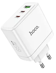 Сетевое зарядное устройство с быстрой зарядкой Hoco N30 65w GaN PD 2xUSB-C/USB-A ports charger white