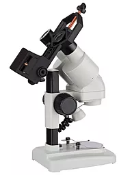 Микроскоп AmScope бинокулярный SE120Z-TMD с держателем для смартфона и дискретной регулировкой кратности до 20Х
