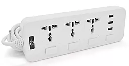 Сетевой фильтр (удлинитель) Voltronic ТВ-Т14 3роз. 3USB 2м белый - фото Сетевой фильтр (удлинитель) Voltronic ТВ-Т14 3роз. 3USB 2м белый