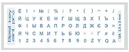 Наклейка на клавіатуру BestKey мініатюрна прозора 3,5х3 мм 70 клавіш синя - фото Наклейка на клавіатуру BestKey мініатюрна прозора 3,5х3 мм 70 клавіш синя
