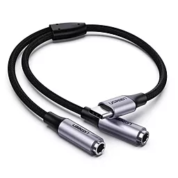 Аудио-переходник Ugreen Type-C M - 2x 3.5mm F Audio Adapter 0.2м Grey - фото Аудио-переходник Ugreen Type-C M - 2x 3.5mm F Audio Adapter 0.2м Grey