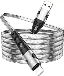 Кабель USB Hoco U105 Treasure Jelly 1.2m Lightning Cable Silver - миниатюра 2