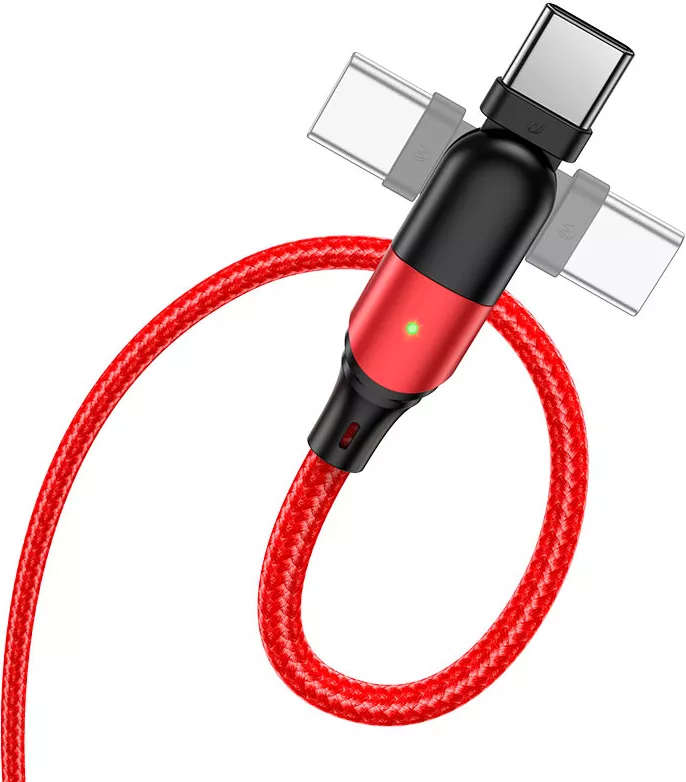 Кабель Hoco U100 Orbit USB-A - Type-C 18w 3a 1.2м cable Red - фото 2