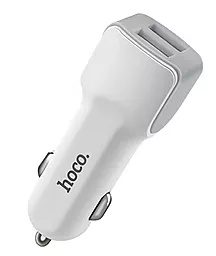 Автомобильное зарядное устройство Hoco Z23 2.4a 2xUSB-A ports car charger white