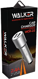 Автомобільний зарядний пристрій Walker WCR-22 2.4a 2xUSB-A ports car charger black - мініатюра 2
