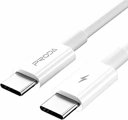 Кабель Proda USB Type-C - Type-C 20w 5a 1м PD cable White (PD-B26a-WHT) - фото Кабель Proda USB Type-C - Type-C 20w 5a 1м PD cable White (PD-B26a-WHT)