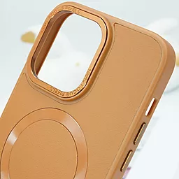 Чохол Epik Bonbon Leather Metal Style with MagSafe для Apple iPhone 15 Pro Brown - мініатюра 2