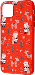 Чехол Wave Fancy Santa Claus and Deer Apple iPhone 11 Red