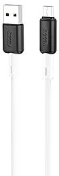 Кабель Hoco X48 Soft Silicone USB-A - micro USB 12w 2.4a 1м cable White - фото Кабель Hoco X48 Soft Silicone USB-A - micro USB 12w 2.4a 1м cable White