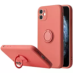 Чохол Epik TPU Candy Ring Full Camera для Apple iPhone 12 (6.1")  Червоний / Camellia