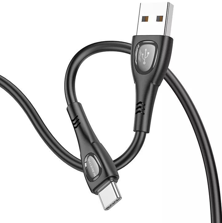 Кабель Borofone BX98 Superior USB-A - Type-C 15w 3a 1м cable Black - фото 3