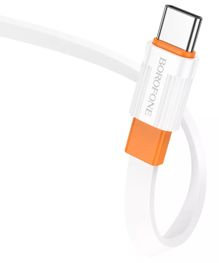 Кабель Borofone BX89 Union USB-A - Type-C 15w 3a 1м cable White/Orange - фото 3