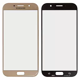 Корпусное стекло дисплея Samsung Galaxy A7 A720F 2017 (с OCA пленкой) (original) Gold
