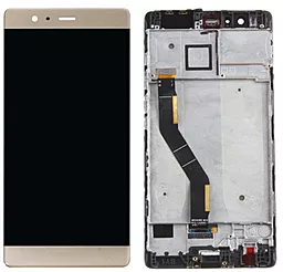 Дисплей Huawei P9 Plus (VIE-L09, VIE-L29, VIE-AL10) с тачскрином и рамкой, (OLED), Gold
