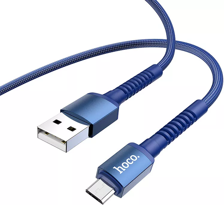 Кабель Hoco X71 Especial USB-A - micro USB 12w 2.4a 1м cable Blue - фото 3