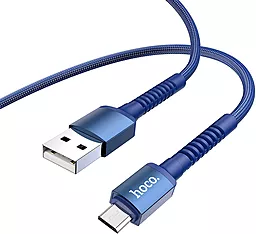 Кабель Hoco X71 Especial USB-A - micro USB 12w 2.4a 1м cable Blue - мініатюра 3