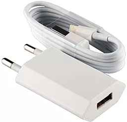 Сетевое зарядное устройство Logicpower АС-005 1A + Lightning Cable White