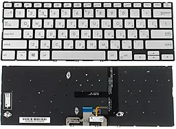 Клавиатура для ноутбука Asus UX433 series с подсветкой клавиш без рамки Silver