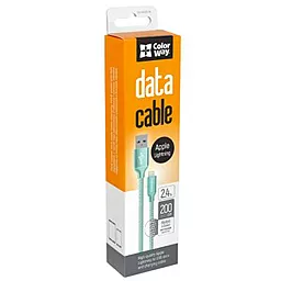 Кабель ColorWay USB-A - Lightning 12w 2.4a 2м cable Mint (CW-CBUL007-MT) - миниатюра 2 Кабель ColorWay USB-A - Lightning 12w 2.4a 2м cable Mint (CW-CBUL007-MT) - миниатюра 2