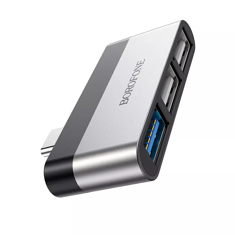 USB Type-C хаб Borofone DH1 USB3.0 2xUSB2.0 - фото 1