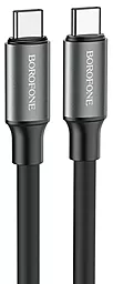Кабель USB PD Borofone BX82 60W 3A USB Type-C - Type-C Cable Black