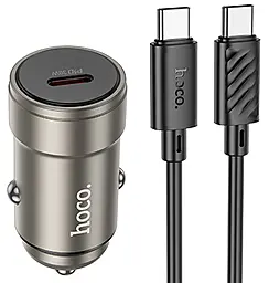 Автомобільний зарядний пристрій Hoco Z57 Glorious 30w PD USB-C fast charger + USB-C to USB-C cable gold - фото Автомобільний зарядний пристрій Hoco Z57 Glorious 30w PD USB-C fast charger + USB-C to USB-C cable gold