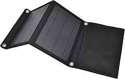 Сонячний зарядний пристрій PowerPlant 14w 2xUSB-A ports solar charging black (PB930555)