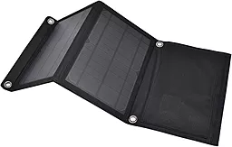 Солнечное зарядное устройство PowerPlant 14w 2xUSB-A ports solar charging black (PB930555) - фото Солнечное зарядное устройство PowerPlant 14w 2xUSB-A ports solar charging black (PB930555)