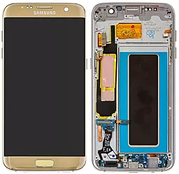 Дисплей Samsung Galaxy S7 Edge G935 с тачскрином и рамкой, оригинал, Gold
