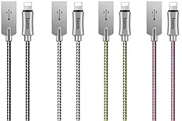 Кабель USB Hoco U10 Zinc Alloy Reflective Braided Lightning Cable 1.2M Silver - миниатюра 3