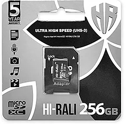 Карта памяти Hi-Rali MicroSDXC 256GB UHS-I U3 Class 10 + SD-adapter (HI-256GBSD10U3-01) - миниатюра 2
