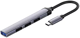 USB Type-C хаб ColorWay 4-in-1 gray (CW-HUB04)